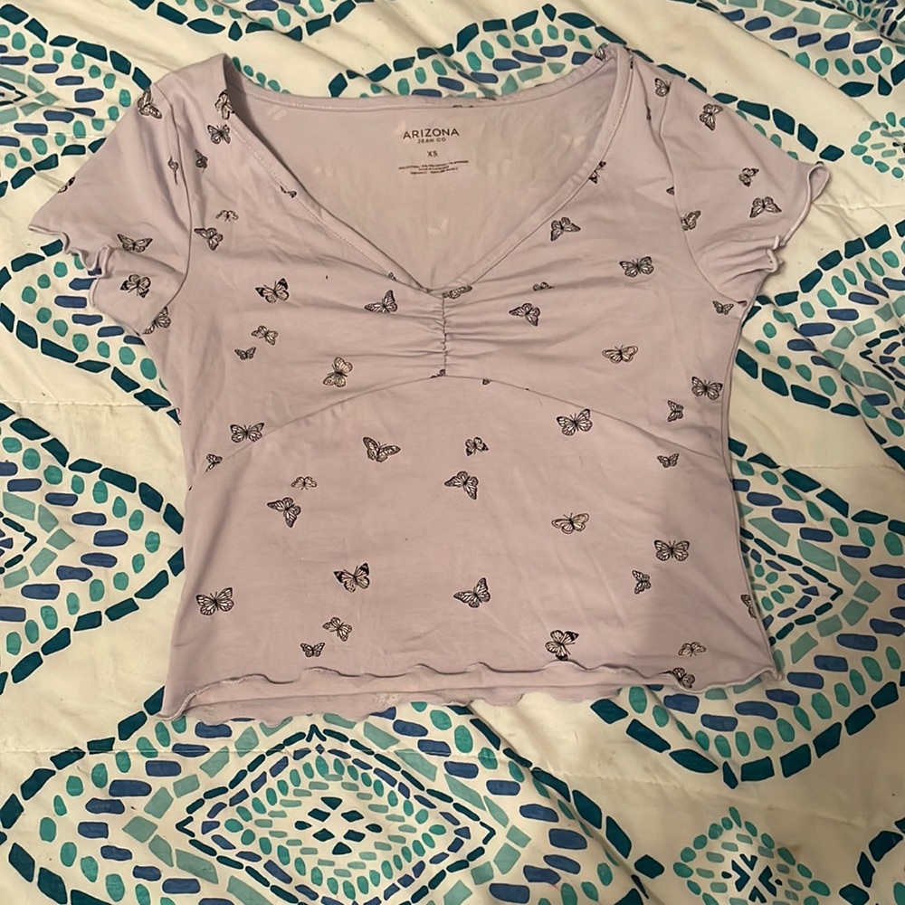 butterfly print crop top